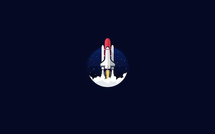 space ship icon, nuclear illustration, space shuttle, minimalism