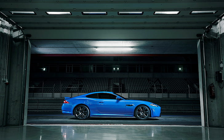 Jaguar, Jaguar XKR-S, blue cars, HD wallpaper