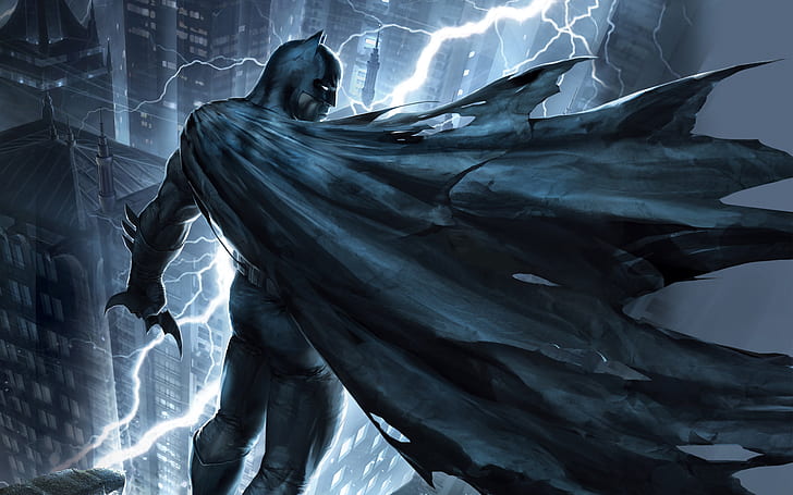 Gotham's Gods & Demons [WW] Roof-night-the-city-lightning-wallpaper-preview