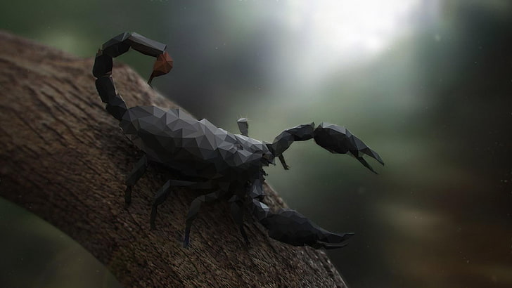 HD wallpaper: black scorpion, nature, animals, trees, digital art, scorpions  | Wallpaper Flare