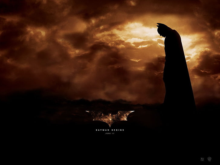 Batman Begins, movies, silhouette, cloud - sky, dark, nature, HD wallpaper