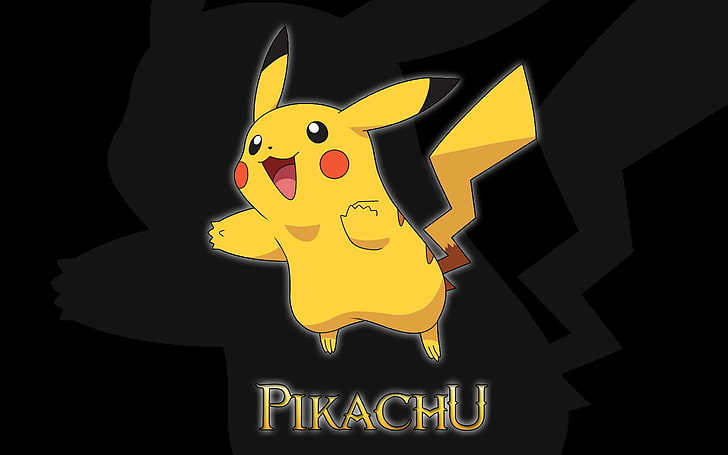 background, black, pikachu, pokemon, HD wallpaper