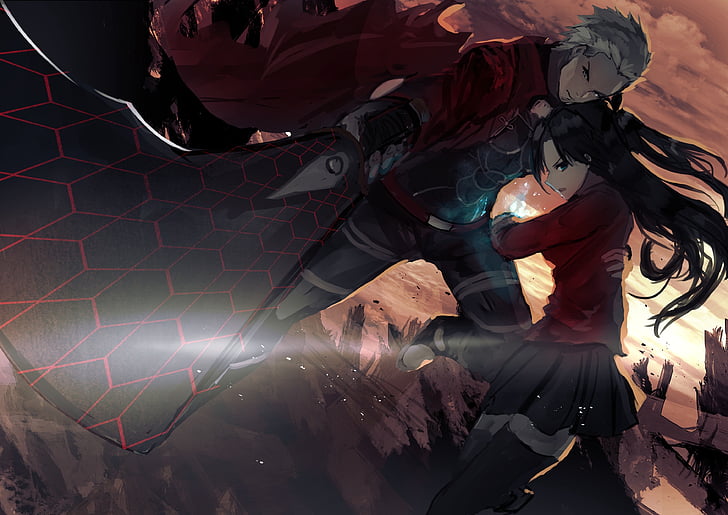 HD wallpaper: anime, archer, battle, character, fate, night, original, rin  | Wallpaper Flare