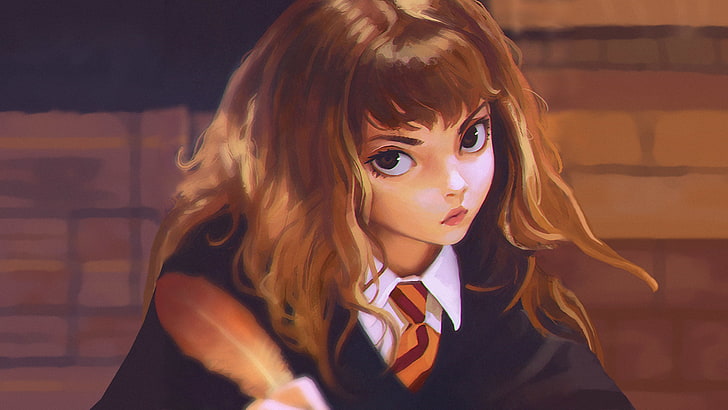 1082x1922px | free download | HD wallpaper: hermione granger, anime style,  harry potter, feather, semi realistic | Wallpaper Flare