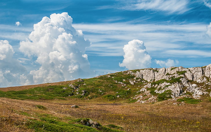 the sky, clouds, nature, mountain, Ukraine, Crimea, Chater-Dag - Massif, HD wallpaper