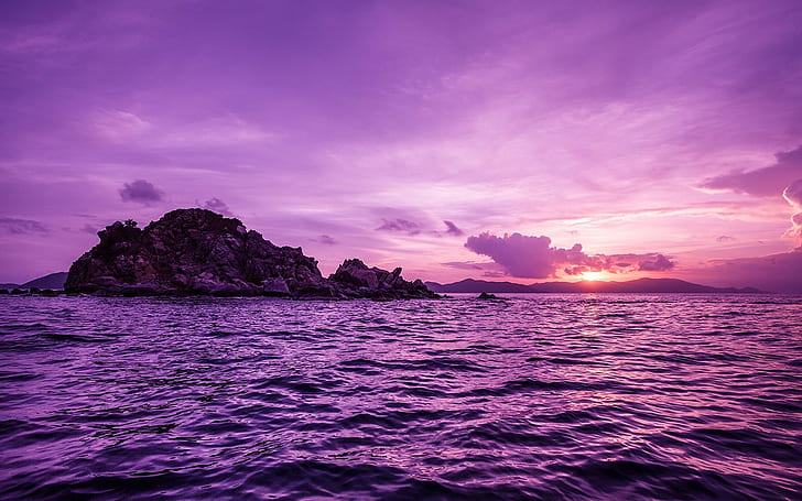 HD wallpaper: sunset pelican island sea, water, sky, beauty in nature ...