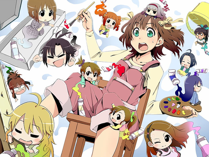 Anime, The iDOLM@STER, Ami Futami, Azusa Miura, Chihaya Kisaragi