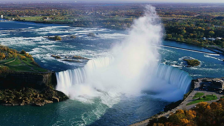 Niagara Falls Aerial Horseshoe Free Desktop, waterfalls, HD wallpaper