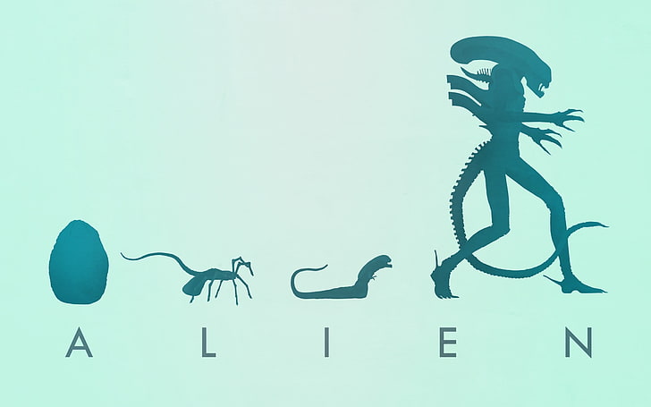 silhouette of alien illustration, Alien (movie), Xenomorph, artwork, HD wallpaper