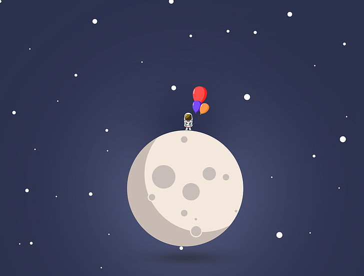 astronaut on moon clip art, space, illustration, blue, ball, night