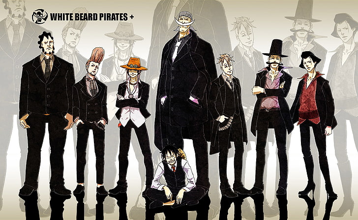 Anime, One Piece, Edward Newgate, Izo (One Piece), Marco (One Piece)