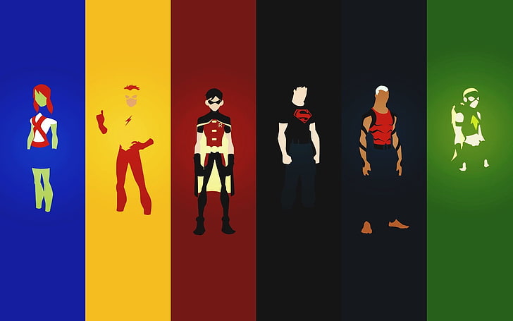 Kid Flash, minimalism, Robin (character), Young Justice, HD wallpaper