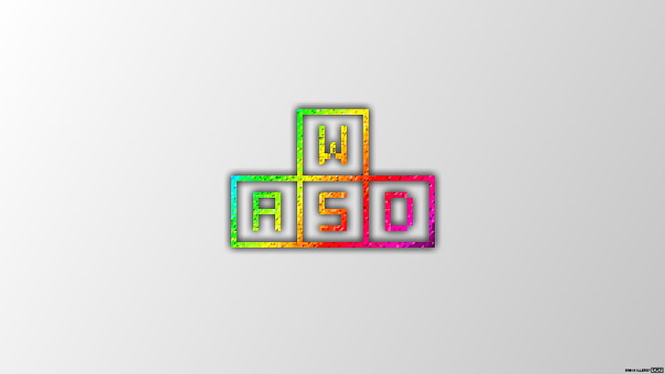 green and red WASD logo, pixel art, Trixel, minimalism, communication, HD wallpaper