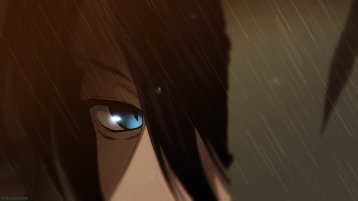 male anime character, Noragami, Eye, Rain, Yato (Noragami)