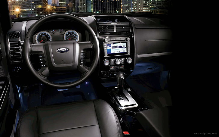  Fondo de pantalla HD Ford Escape Interior, tablero Ford negro, autos