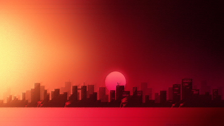 high rise building, silhouette of high-rise buildings illustration