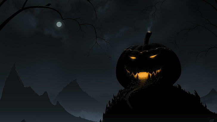 pumpkin, light, halloween, pumpkin lantern, night, celebration, HD wallpaper