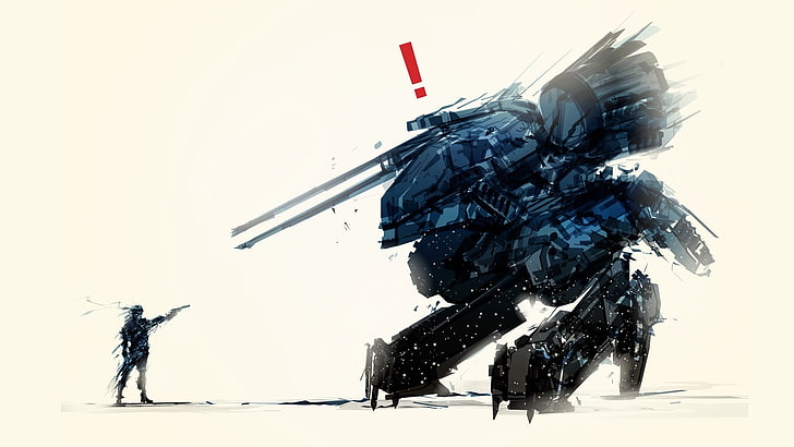 blue and red robot character, Metal Gear Solid, video games, illustration
