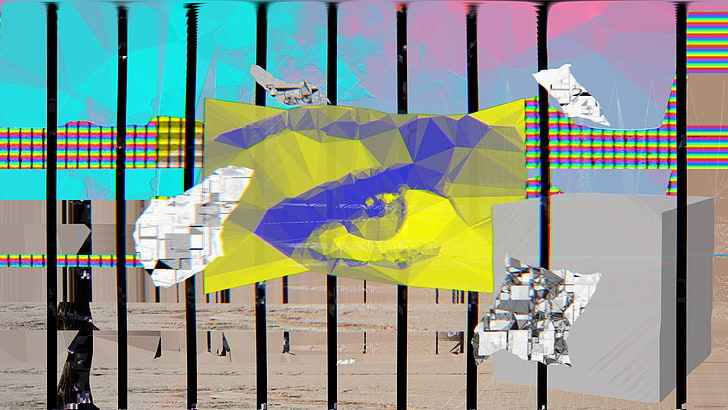 glitch art, abstract, yellow, no people, flag, day, multi colored, HD wallpaper