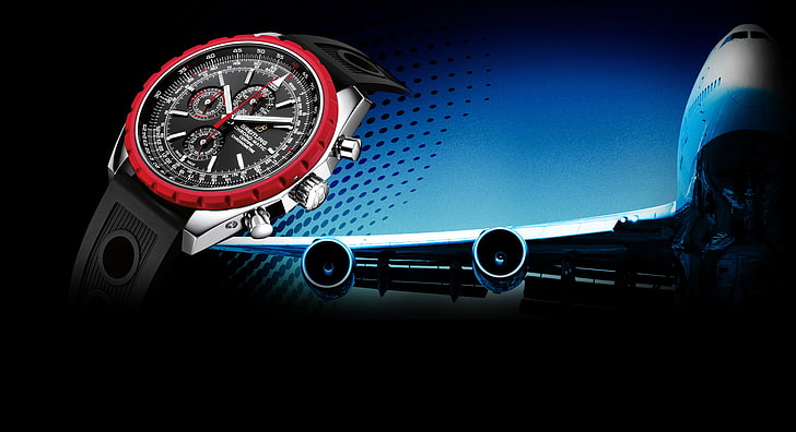 Watch, the plane, Breitling, Chrono-Matic, HD wallpaper