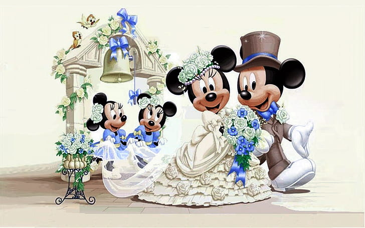 HD wallpaper: Mickey Mouse And Minnie Mouse Wedding Wallpaper Hd | Wallpaper  Flare