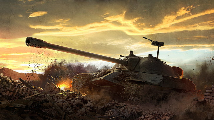 gray battle tank, World of tanks, WoT, Is-7, cloud - sky, nature HD wallpaper