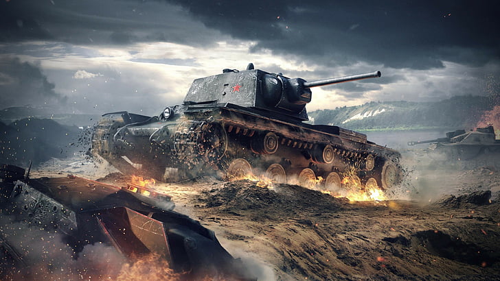 World of Tanks Blitz, game, tactic, mmo, KV-1, battlefield, HD wallpaper