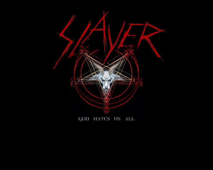 Slayer logo, Band (Music), black background, communication, illuminated