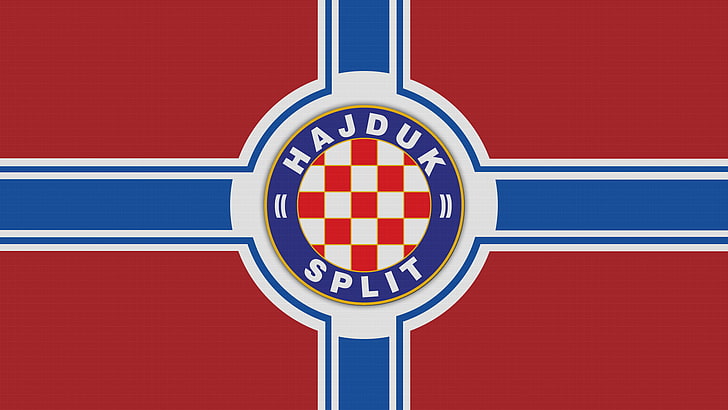Hajduk Split, Croatia, red, blue, sign, competition, communication, HD wallpaper