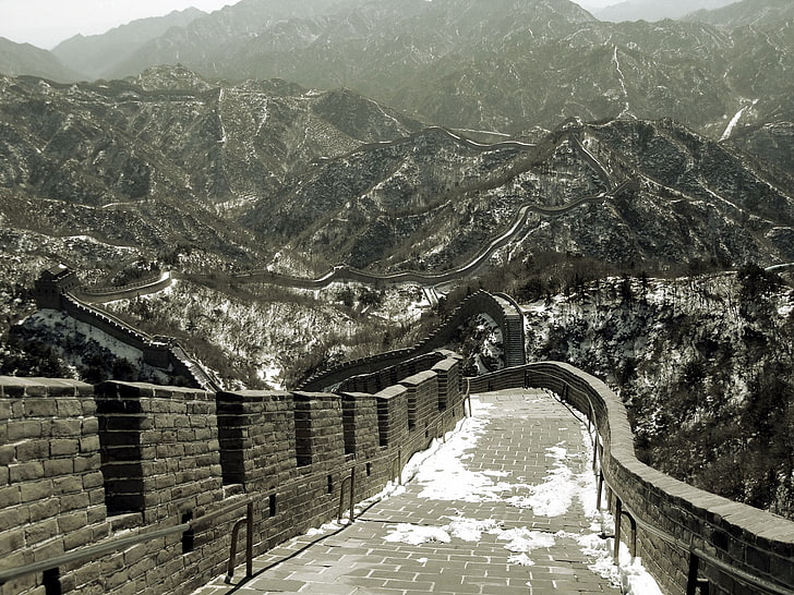 Great Wall of China, chinese wall, road, stone, mountain, china - East Asia, HD wallpaper