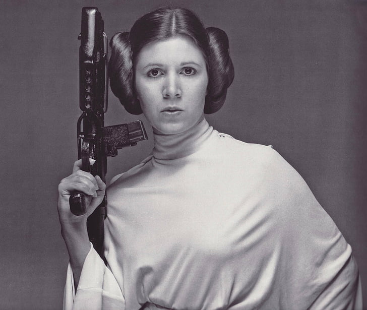 Star Wars, Carrie Fisher, Princess Leia, looking at camera