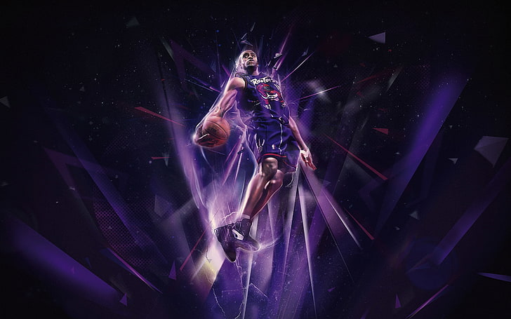 Premium Vector  Purple basketball background