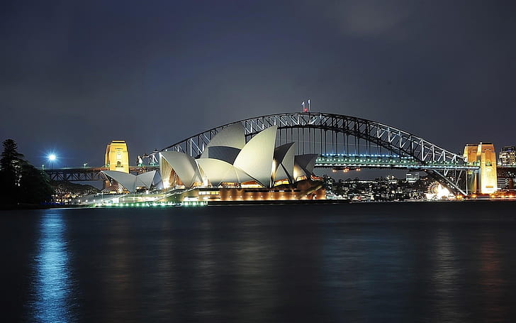 Sydney Photo over Shadowed, sydney opera house and sydney harbor bridge