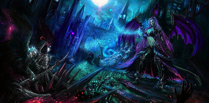 HD wallpaper: fantasy art artwork spooky magic demoness | Wallpaper Flare