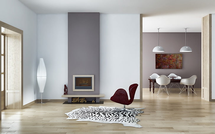 brown plastic armchair, room, door, fireplace, carpet, chairs