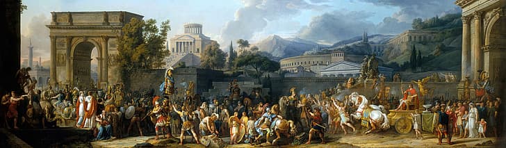 classic art, painting, Rome, Carle Vernet, Roman history, The Triumph of Consul Aemilius Paulus, HD wallpaper
