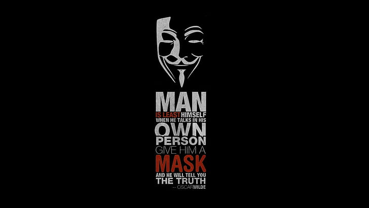 Oscar Wilde, quote, V For Vendetta, HD wallpaper
