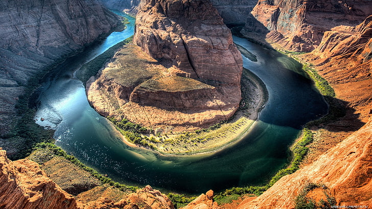 Hd Wallpaper Desert River Aerial Landscape Ravine Grand Canyon Arizona