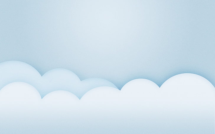 white cloud illustration, minimalism, copy space, white color, HD wallpaper