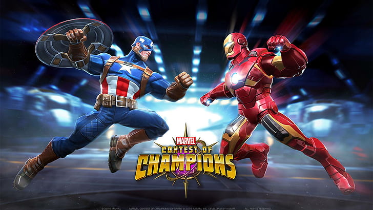 Captain America And Iron Man Marvel Contest Of Champions, HD wallpaper