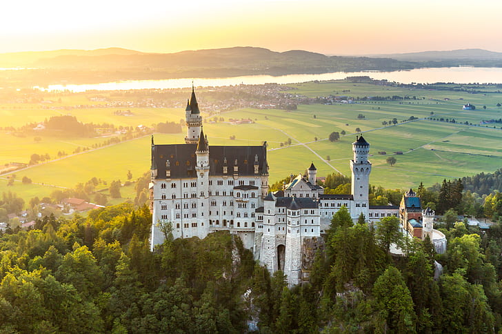mountains, castle, Germany, Neuschwanstein, Bavaria, Neuschwanstein Castle