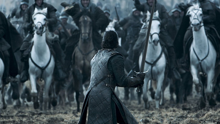 man holding sword in front of man riding horse photography, Game of Thrones