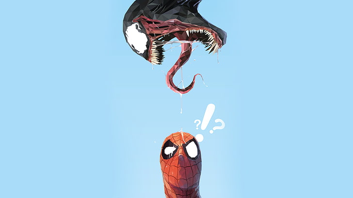 Spider-Man vs Venom Minimal Artwork 4K 8K, HD wallpaper