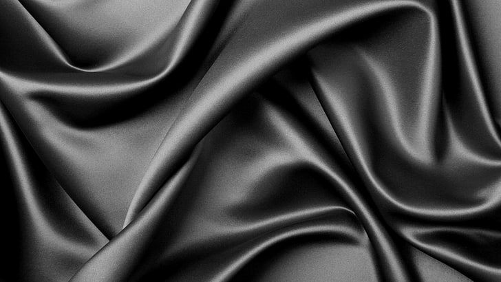 untitled, texture, black, satin, silk, rippled, backgrounds, pattern, HD wallpaper