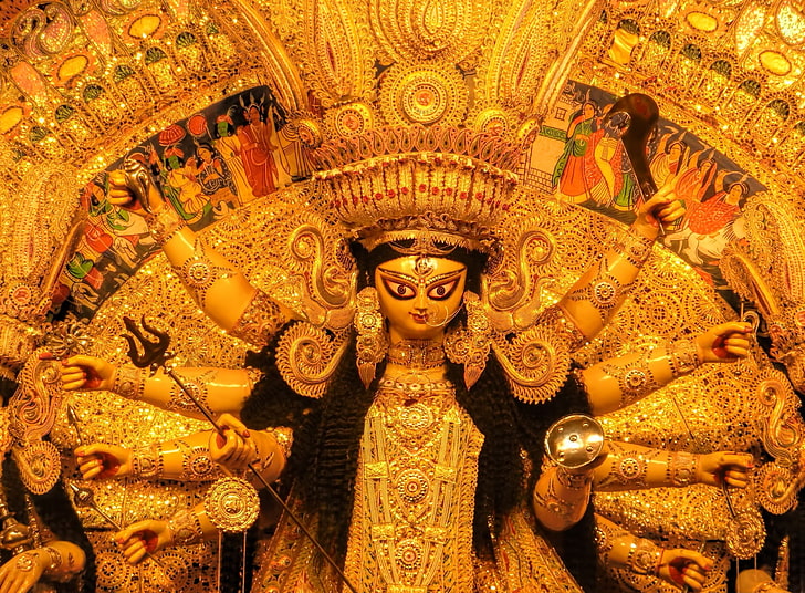 HD wallpaper: Durga Puja, Hindu God statue, Vintage, art and craft, human  representation | Wallpaper Flare