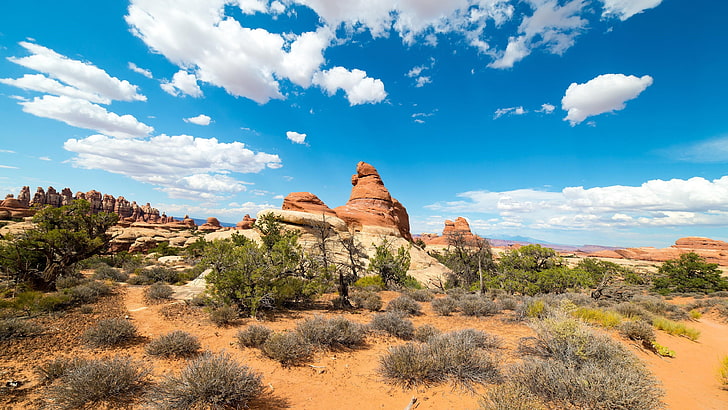 desert, sky, cloud, sandstone, landscape, rock - object, rock formation