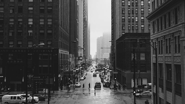metropolitan area, chicago, streetview, metropolis, cityscape, HD wallpaper