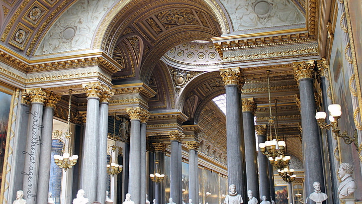 Château de Versailles, gold, Marble, Palace, HD wallpaper