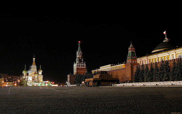 Moscow, Kremlin, night, building exterior, architecture, built structure