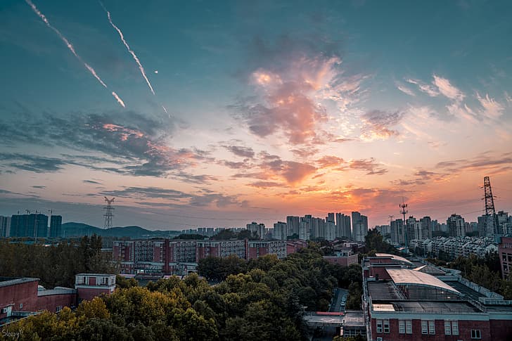 HD wallpaper: Nanjing, city, sunset, sky | Wallpaper Flare